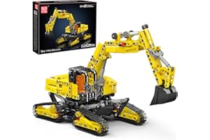 Mould King 17076 Kit de construction de pelleteuse à chenilles, modèle de camion motorisé high-tech pour garçons et filles à partir de 14 ans (version statique)