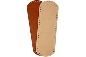 TRICOT CAFE' Tricot Café - Fond de Sac au Crochet en Cuir et Faux Cuir conçu pour créer Un Sac au Crochet Fait Main 36X12cm Cuir Beige Lisse 2pcs