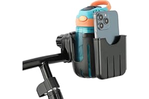 Navaris Porte Gobelet Universel pour Poussette - Support Telephone Poussette Yoyo Parapluie Pliante - Accessoire Bebe Polyvalent pour Velo Fauteuil Tapis de Course Chariot Chaise