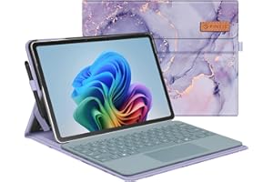 FINTIE Custodia per Microsoft Surface Pro 12 Pollici 1a Edition (2025), [Multi-angli] Portfolio Business Cover con Tasca e Portapenne, Compatibile con Tastiera Type Cover, (Z-Lilla Marble)
