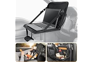 JOYTUTUS 3 in 1 Steering Wheel Eating Tray, Car Back Seat Laptop Desk, Multifunctional Car Office Bag, Car Work Table for Writing, Car Organizer for Kids, Commuters, Family