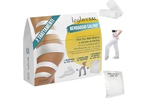 AGOCAP Bandages drainants anti-cellulite – Sel de la mer morte. Anti-cellulite forte drainante jambes, avec complexe de Manilkara, drainant fort minceur. Lot de 2 bandages + recharge de 225 ml + pantalon en