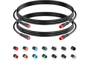 BALUOQI Câble d'extension 2Pin/3Pin/4Pin/5Pin/ 6Pin/8Pin/9Pin Prise étanche Femelle à mâle Fonctionne pour la lumière de Bicyclette électrique/accélérateur/Ebrake