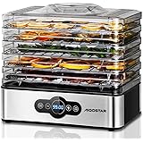 Aigostar Crispy - Essiccatore alimentare, 240W, 5 vassoi, essiccatura automatica, ottimo per frutta, carne, verdura ecc. cont