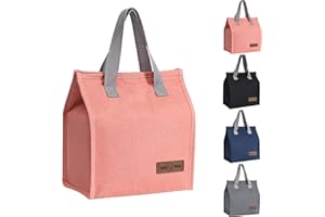 YIKKI Borsa Termica Porta Pranzo per Donna e Uomo, Riutilizzabile Borsa Frigo Piccola Portatile, Isolata, a Prova di Perdite, Lunch Bag Borsa Termica per Lavoro, Ufficio, Scuola, Picnic, Viaggi (Rosa)