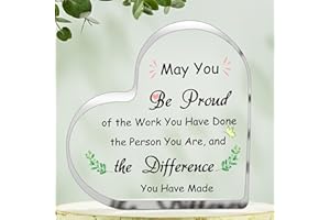 OKIYID Leaving gifts for Colleagues Women Men, Leaving Gift Acrylic Heart Keepsake for Employee Teacher Retirement Goodbye Farewell Appreciation Gifts,May You Be Proud of the Work You Do