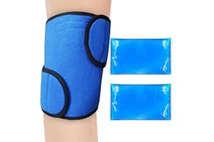 WORLD-BIO 2 Poche de Glace pour Genou, Pack Compresses Chaudes et Froides Réutilisables pour les Blessures,la Chirurgie du Genou, Douleur Articulaire, les Gonflements, l'Arthrite Soulagement de la Douleur