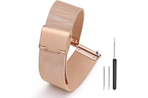 Adallor® Cinturino Orologio Acciaio 22mm 20mm 18mm 16mm 14mm 12mm 10mm, Intercambiabili Cinturino in Metallo per Orologio Uomo Donna con Perni e Strumento, Cinturini Smartwatch Universali Watch Straps