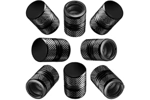 Tire Valve Stem Caps for Car Tires Air Caps Cover 8 Pack Corrosion Resistant Premium Alloy Leak-Proof Universal for SUV Truck Motorcycle Bike Black