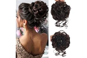 SJZDYLXY Claw Messy Bun Hair Pieces Clip Wavy Curly Hair Chignon Clip in Hairpieces Tousled Updo Donut Hair Bun Synthetic Hair Ponytail for Women Girls
