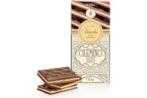 Venchi Tableta Cremino 1878, 110 g - Chocolate con Leche y con Avellanas Gianduja y Chocolate Blanco con Pasta de Almendras - Sin Gluten