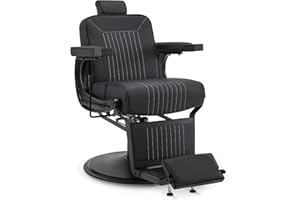 ‎BARBERPUB Barberpub Friseurstuhl Friseureinrichtung Friseursessel Bedienungsstuhl 3822 (Schwarz)