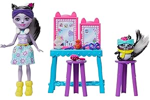 Enchantimals Stinkin' Dziewczynka-Skunks Zestaw do Zabawy, Wielokolorowy, od 4 lat