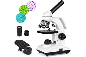 Slevoo Mikroskop für Kinder Studenten Anfänger 40X-1000X Kinder Mikroskop Auf- und DurchlichtMikroskop mit WF10x WF25x Okular & LED Beleuchtung, Studentenmikroskop Junior Mikroskop mit Objektträger