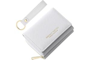 HAIWILL Mini Geldbörse Damen Leder Kleines Portemonnaie Damen Gross Kapazität Geldbeutel Damen Klein Geldtasche (Saffiano Leder Grau)