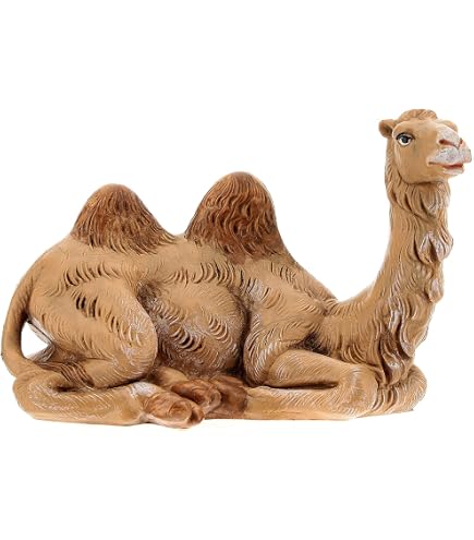 Oasi Con Cammello Per Presepe - Ambientazione Desertica In Legno E Sughero, Fatto A Mano In Italia, 26x18x14 Cm