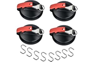 MIUCOGUIER Saugnapf Haken - 4er Starke Saughaken für Camping Multifunktionaler Saugnapf mit 8 S-Haken Saugnapf Befestigung für Befestigung von Vorzelt, Haushalt Camping, Zelt,Wohnmobil,Sonnensegel, Auto Spanner