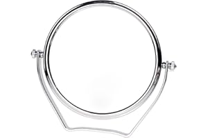 TUKA-I-AKUT TUKA Miroir Maquillage Grossissement x10, 6 inch Compact Miroir Cosmétique sur Pied, Chrome, Ø 15,3 cm, 100% et 1000% orientable sur 360°, Haute Qualité Miroir de Table, TKD3102-10x