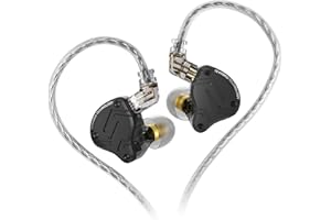 keephifi KZ ZS10 Pro X KZ In Ear Monitor,Auriculares KZ Auriculares con Cable,1DD 4BA IEM in Ear Monitor de oído kz, Placa Frontal de Aleación 0.75 mm, 2 Pin Plateado Desmontable Cable