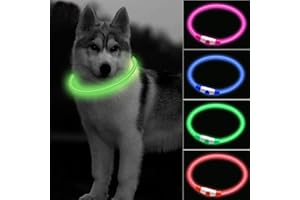 CCWW LED Leuchthalsband für Hunde USB Aufladbar LED Hundehalsband Stück hundehalsband Leuchtend Wiederaufladbares und Längenverstellbareres mit DREI Beleuchtungsmodi für Hunde und Katzen