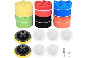 MMDBD 21 Pz Kit Lucidatrici Auto, Tamponi Lucidatura Auto, 76mm Spugne per Lucidatura Auto, Tampone per Lucidatura Auto, Cuscinetti per Ceretta in Lana per Auto Rettifica Ceratura Lucidatrice