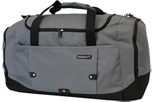 BORDLITE Large Sports Holdall 60L – Gym Bag, Extra Large Travel Duffle Bag with Shoulder Strap – Lightweight Luggage for Travel, Fitness & Sports - Grey