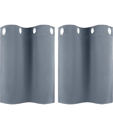 Kurze Gardine Grau - Blackout Topper Vorhang Für Kleine Fenster