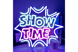 XJNOLGXIQU ShowTime Neon Sign Coloré Néon LED Personnalisé Néon Signe USB Personnalisé Néon Signe pour Bar Fête Salle de Jeux Fête D'anniversaire Décoration Murale
