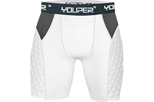 Youper Adult Elite Compression Padded Sliding Shorts w/Protective Athletic Cup for Baseball, Football