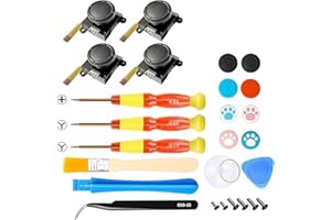 SEMAIKI Joycon Joystick Replacement, 4 Pack Joystick Left/Right Analog Thumb Sticks for N-Switch Joycon Controller, Joycon Repair Kit 26 PCS