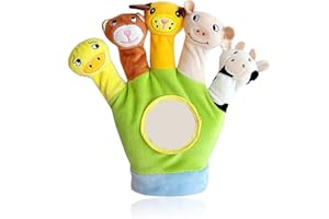 Xrten Educational Puppets Toy Glove Cartoon Animal Finger Baby Story Time Props Soft Educational Dolls Toys