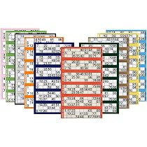 YLAB Bingo-Tickets 1 Bis 90, 600 Tickets, 100 Seiten, 6 Pro Seite, Rosa