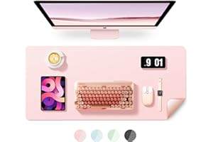 Sottomano Protecter 91,4 x 45,7 cm Bubm PU sottomano da scrivania Blotters organizer con superficie di scrittura comoda (bianco) 36" x 18" Pink