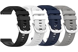 Yoktburu Armband Kompatibel mit Garmin Forerunner 255S/vivoactive 4S/vivomove 3S/Venu 2S, 18mm Einstellbar Silikon Armbänder Ersatzarmband für Damen Herren
