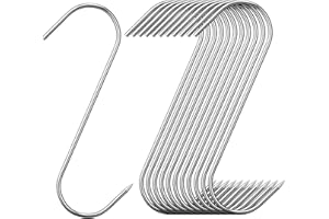 LAYHYAND 24 Pcs Meat Hooks, 6 Inch Butcher Hooks Stainless Steel , S Shaped Meat Processing Hooks for Hanging Bacon, Sausage, Beef, Hunting Smoking Ribs, Drying, Grillling BBQ For Kitchen, Market(3mm Diameter)