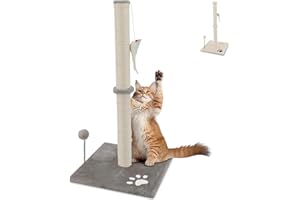 Beltom® Tiragraffi per Gatti 81,5 cm. Parco Gioco Giochi GRAFFIATOIO SISAL Cuccia Albero Gatti Tira Graffi Palestra - Grigio