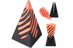 YOUKLY Spiral Cone Fidget Toy, Impossible Cone, Pass Through Pyramid 3D Printed Desktop Mini Vortex Cones Sculpture (Gold) (Style 2)