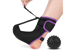 Cosmeria Plantarfasziitis Nachtschiene mit Massageball, férula para el alivio del dolor de la fascitis plantar, espolón calcáneo, tendinitis de Aquiles, tamaño M-Lila