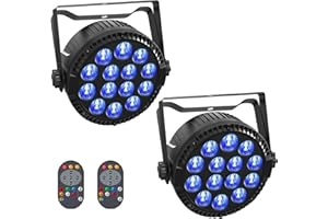 HOLDLAMP 2PCS 84W RGBW LED Par Focos, Luz de Escenario con Modo de Activación de Sonido y Control Remoto, DMX 4/8CH Luces Discoteca para DJ Fiesta Cumpleaños Bar Club