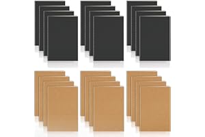 DWIYITTN Pocket Notebook, 24 Pack Lined Journal Notebooks Bulk, 36 Pages Kraft Cover Notepad Multipack for Making Plans, Writing Memos, 3.5 x 5 Inches, Brown and Black