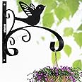 Sharpex Wall Mounted Metal Bracket | Decorative Wall Hook Plant Hanger for Hanging Pots, Bird Feeders, Flower Baskets, Planters, Lanterns, Lamps, and Wind Chimes for Indoor/Outdoor Use (Black, 1 Pc)