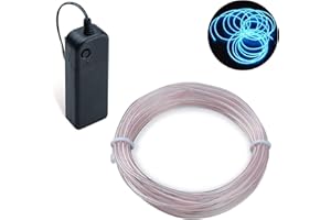 COVVY Wodoszczelny, elastyczny wąż świetlny 3 m, 9 ft, przewód świetlny, kabel EL, drut z 3 trybami, na dyskotekę, imprezę, dla dzieci, Halloween, do kostiumu, na święta Bożego Narodzenia (Iced Blue, 3 m)