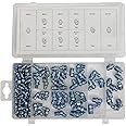 Wohlstand Grease Nipple Assortment, Metric Grease Nipple Assortment Set Fittings,110pc Assorted Hydraulic Brake Metric Grease Nipple Assortment Set Fittings