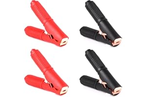 MAKERFIRE Makerstack 4Pcs Morsetti a Coccodrillo elettrici Morsetti a Coccodrillo, Clip di Batteria a Coccodrillo Auto Grande Corrente isolata 250V 100A per Veicolo Auto