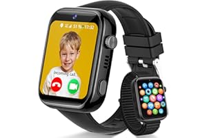 JOJOEGO 4G Reloj Inteligente Niño, IP68 Impermeable Smartwatch Niños con llamadas, Videollamadas, Chat de Voz, SMS, WhatsApp, WiFi, GPS, SOS, Modo Escuela, Podómetro Reloj Inteligente Niños y Niñas Negro