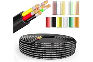 Wirelume 20AWG 6x0,5 mm² Cavo elettrico 6 core Filo di alimentazione in PVC intrecciato 5V/12V/24V Cavo Fili elettrici di rame stagnato a bassa tensione 10FT/3M Guaina tonda Parete sottile