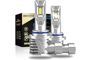 Briteye Bombilla HIR2 LED 60 Watts 12000Lm 6500 Kelvin Luz Blanca 400% Brighter Conception Sans Câble Plug and Play Para Faros de Coche (2 Bombillas)