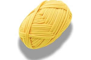 NOTIONSLAND T-Shirt Garn Stoff Strickgarn für Häkelkorb, Taschen, Brillenhalter, Brillenständer, Heimdekoration - Gelb, 2 Stück