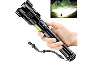 ‎GLARYLIGHT Glarylight Taschenlampe Led Aufladbar, 1000000 Lumen Extrem Hell Taschenlampen 24H+ Stunden Lange Betriebsdauer Flashlight, 9 Lichtmodi, Zoombar,IPX7 Wasserdicht Handlampe für Notfälle Camping Outdoor