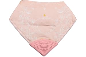 V&D HOME - Baby and Toddler Dribble Bib with Teether | 0-18 month Teething Bibs for Baby and Toddler | 100% BPA & Pthalate Free | Bandana bib with teether